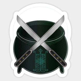 Veve Ogun Cauldron w Crossed Machetes Sticker